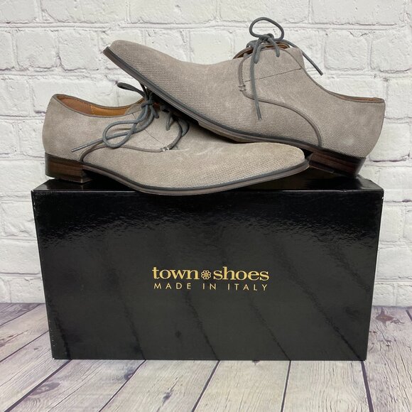 Town Shoes Men Dress Shoes Size 8 Bunting JP6561 Chime Gray - Picture 1 of 10